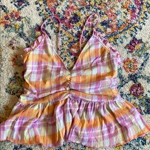 Pink plaid urban outfitters tank